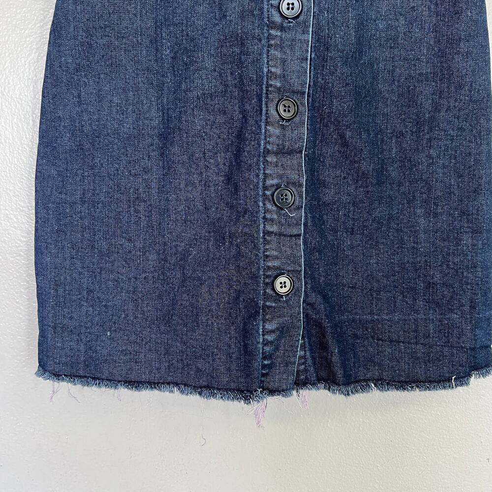 REFORMATION Lars Sleeveless Denim Mini dress Blue Button Front Women's Size 4 - Picture 5 of 11
